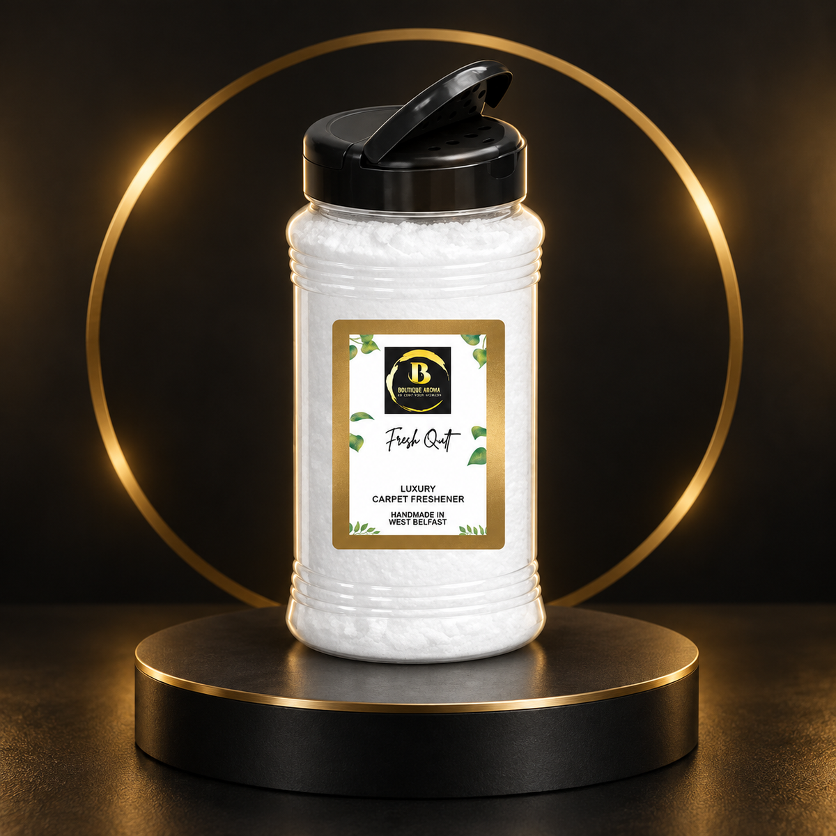 Carpet Fresh collection at Boutique Aroma in black and gold