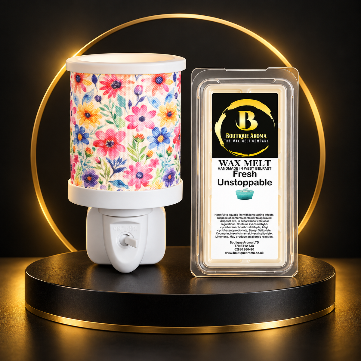 Plug-in Deals collection at Boutique Aroma in black and gold
