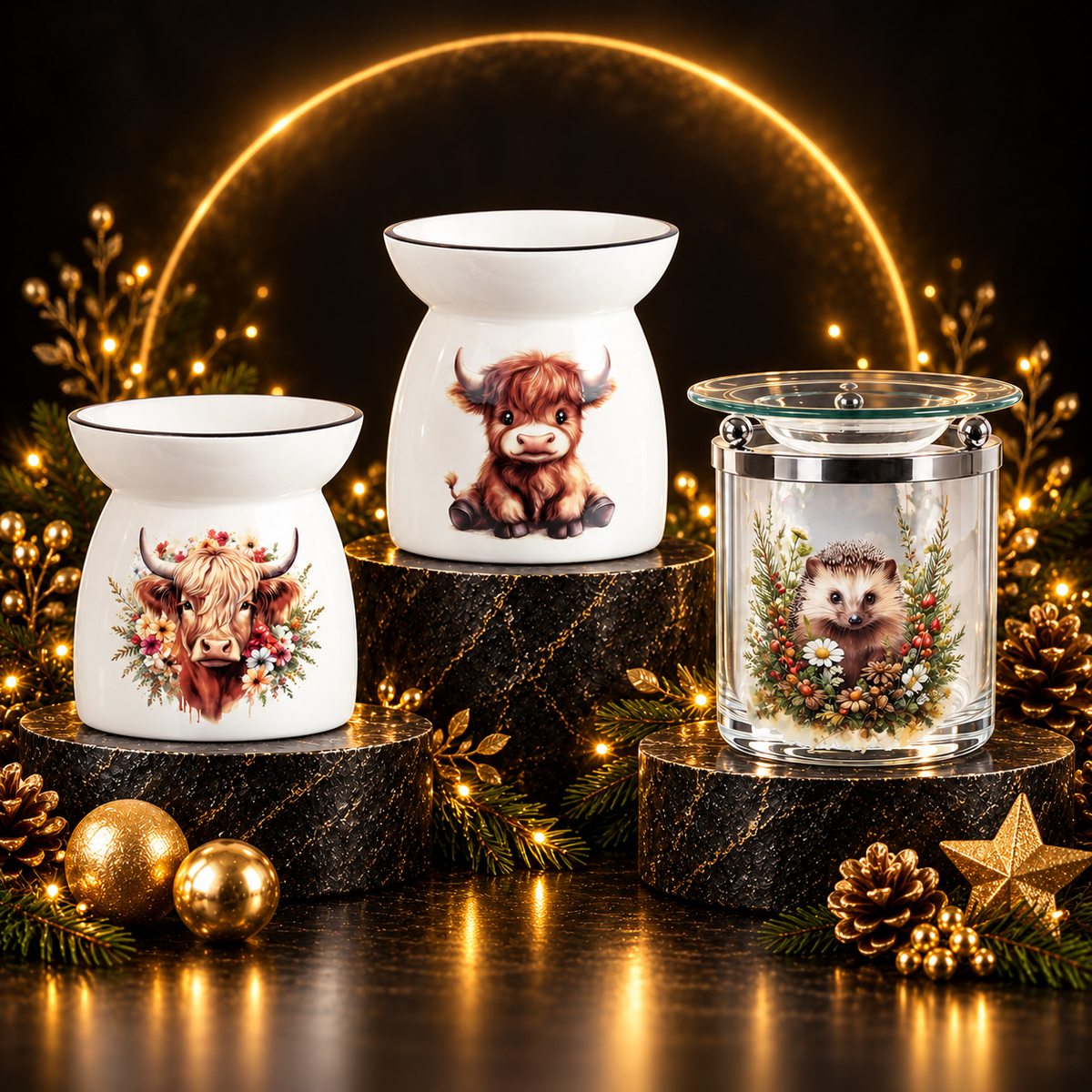 Christmas collection at Boutique Aroma in black and gold
