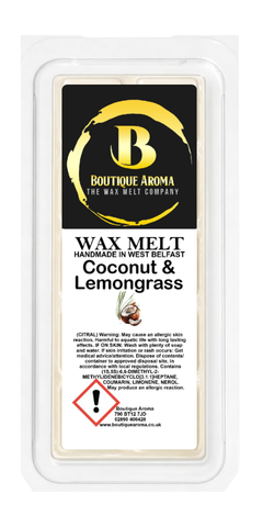 Coconut & Lemongrass Wax Melts | Boutique Aroma