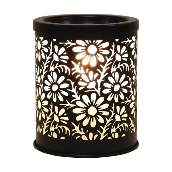 Electric Melter Daisy Black 13cm | Boutique Aroma