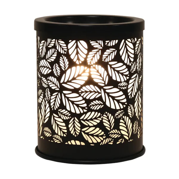 Electric Melter Leaves Black 13cm | Boutique Aroma