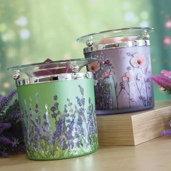 Tealight Wax Melter Purple Floral 10cm – product image 2 | Boutique Aroma