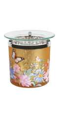 Tealight Wax Melter Orange Floral 10cm | Boutique Aroma