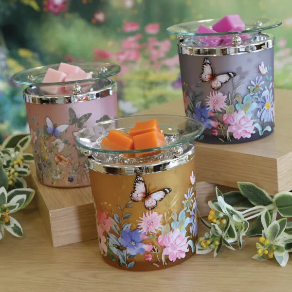 Tealight Wax Melter Orange Floral 10cm – product image 2 | Boutique Aroma