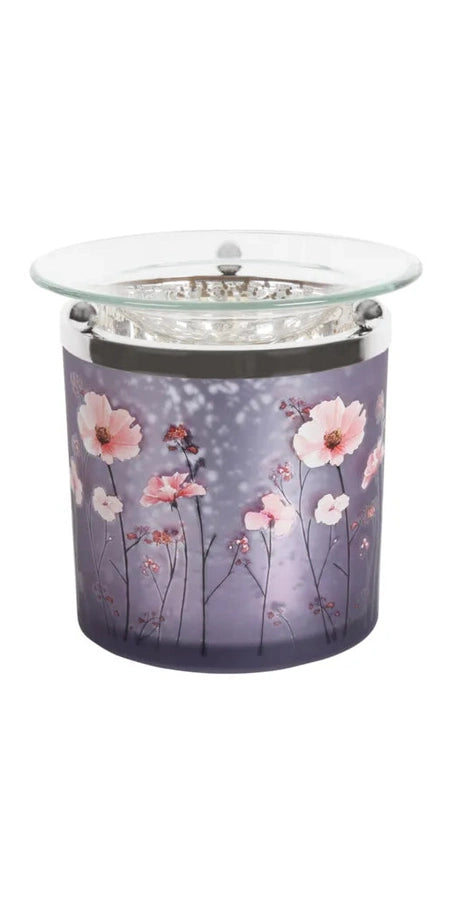Tealight Wax Melter Purple Floral 10cm | Boutique Aroma