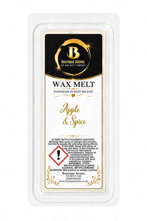APPLE & SPICE WAX MELTS Boutique Aroma wax melt packaging