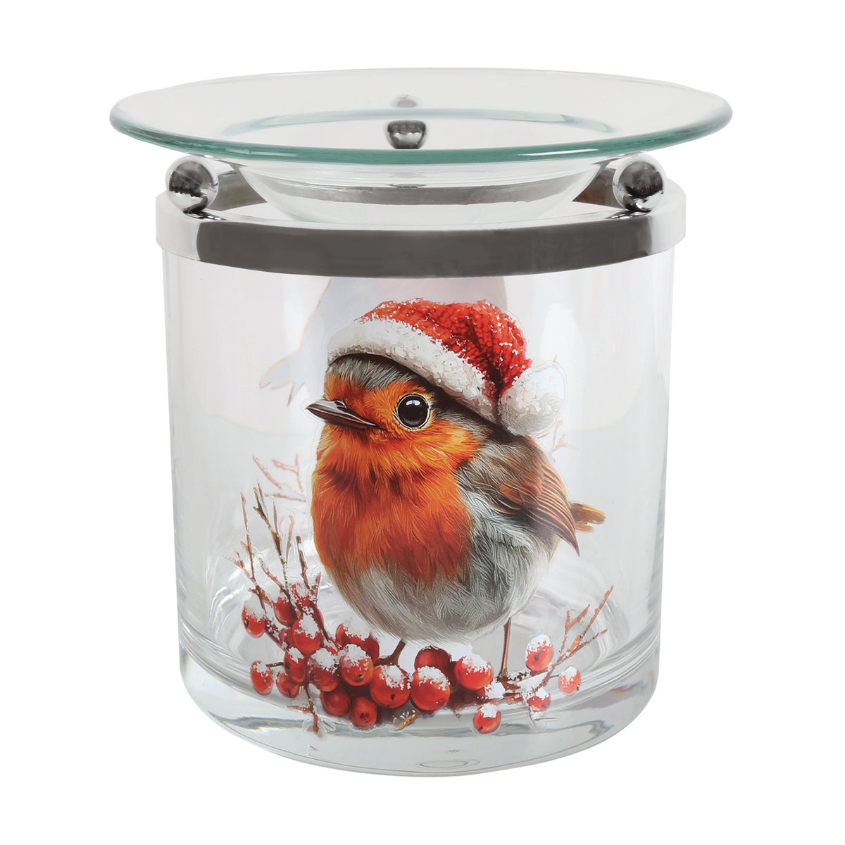 Tealight Wax Melter Festive Robin 10cm