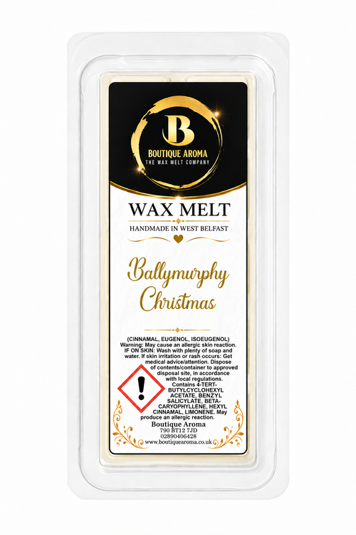 BALLYMURPHY CHRISTMAS WAX MELTS Boutique Aroma wax melt packaging
