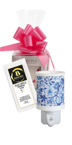 Plug In Melter Blue & White Floral & Wax Melts | Boutique Aroma