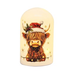 LED Dome Highland Cow 15cm