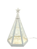 LED Pyramid Lantern White 23x37cm