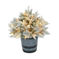 Pre-Lit Frosted Foliage Planter 60cm
