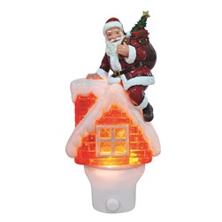 Santa Night Light Spinner 18cm