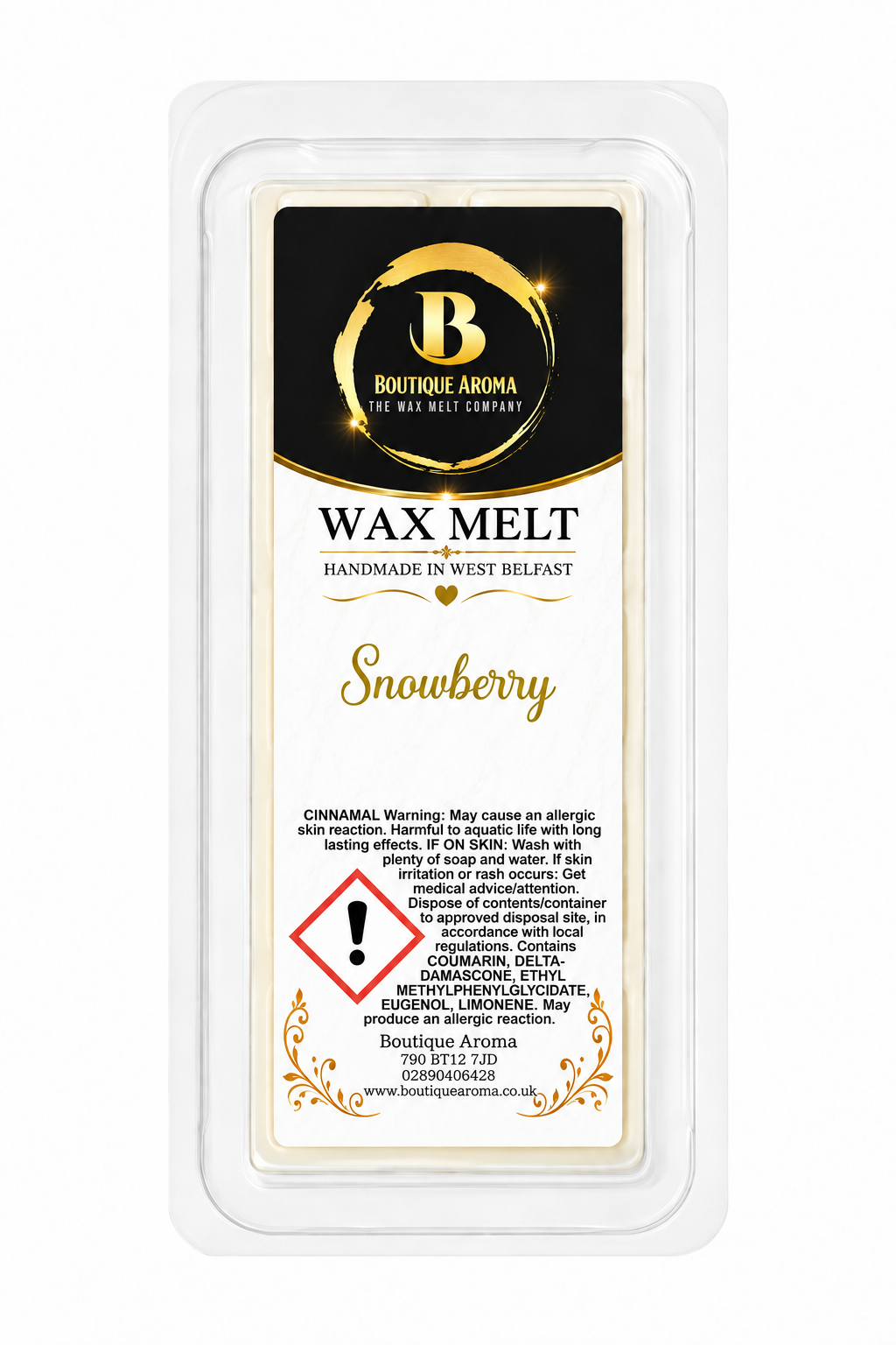 SNOWBERRY WAX MELTS Boutique Aroma wax melt packaging
