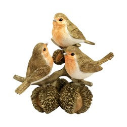 Christmas Robins On Branch 12cm