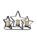 Star Amber Triple Tealight Holder 38x22cm
