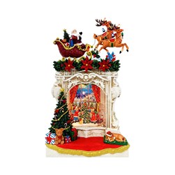 Santa Fireplace Spinner 26.5cm