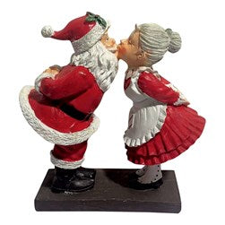 Kissing Mr & Mrs Claus 19cm